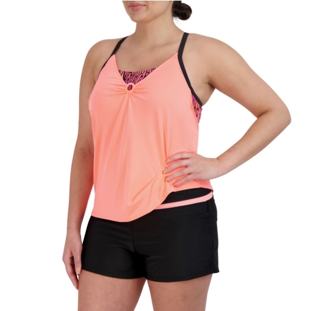 ZeroXposur Coral and Black Swim Set